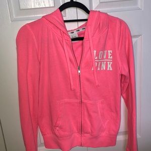 Pink zip up jacket💛